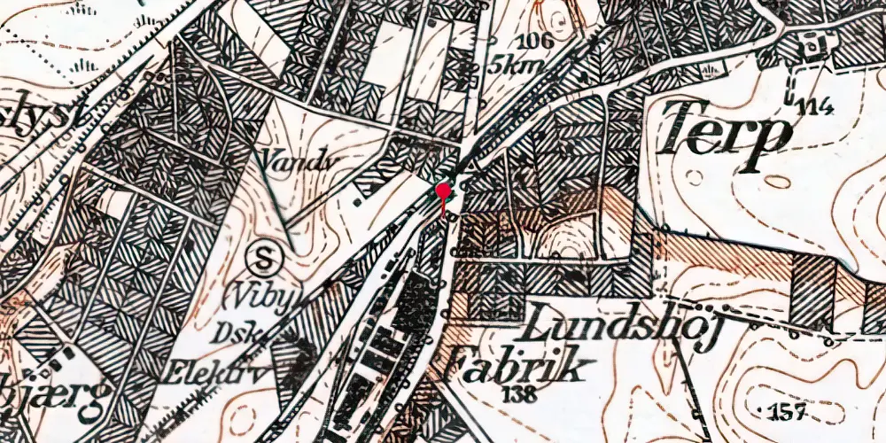 Historisk kort over Viby Jylland Station [1956-2004]