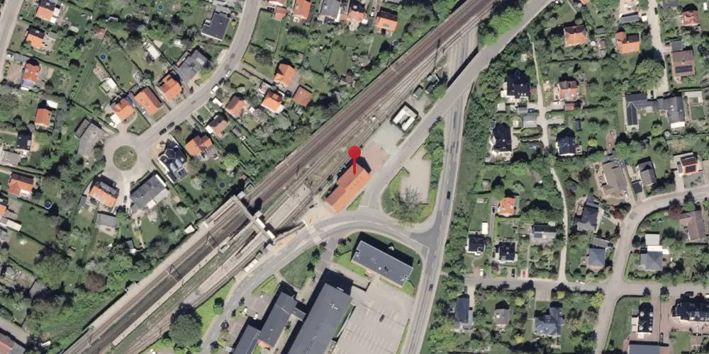 Historisk kort over Viby Jylland Station [1956-2004]