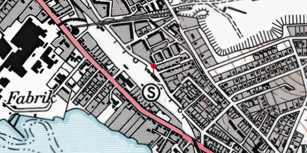 Historisk kort over Nørresundby Station [1871-1907]