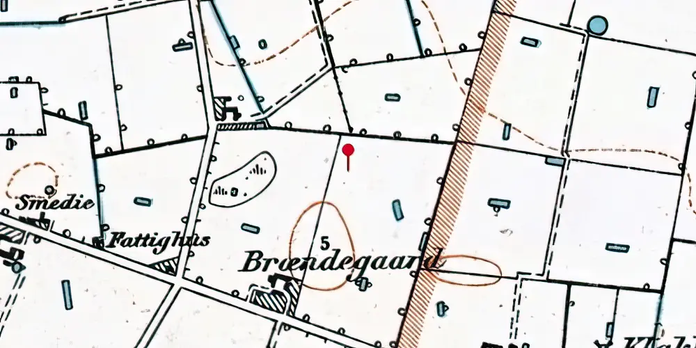 Historisk kort over Rødby Trinbræt Historisk kort over Rødby Trinbræt