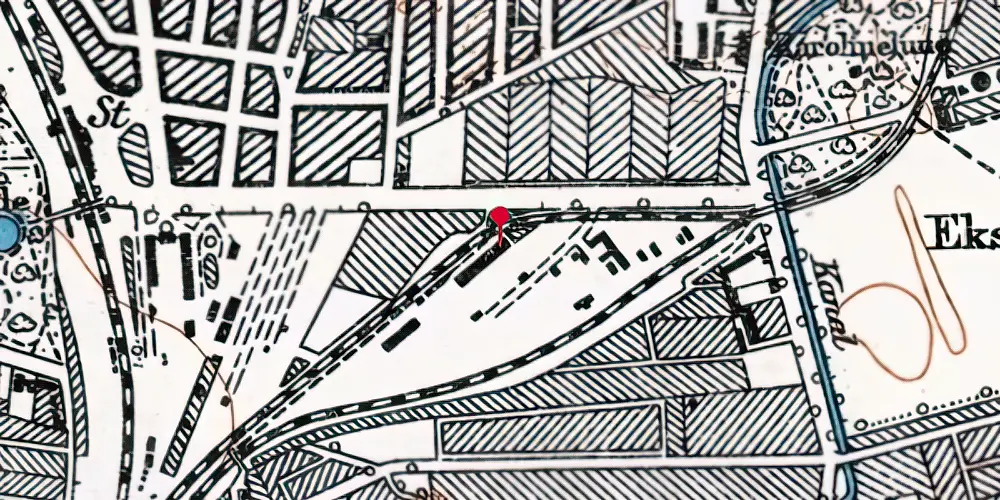 Historisk kort over Aalborg Privatbane Godsbanegård Historisk kort over Aalborg Privatbane Godsbanegård