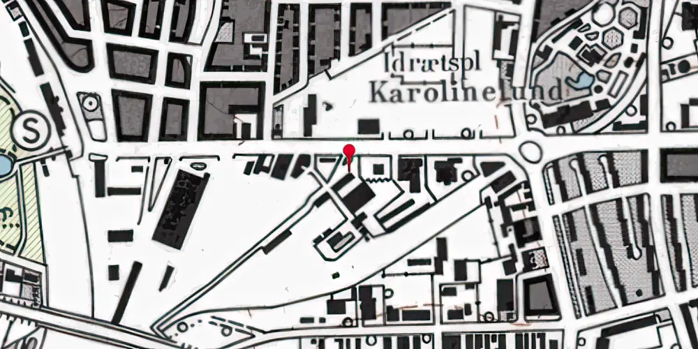 Historisk kort over Aalborg Privatbane Godsbanegård Historisk kort over Aalborg Privatbane Godsbanegård