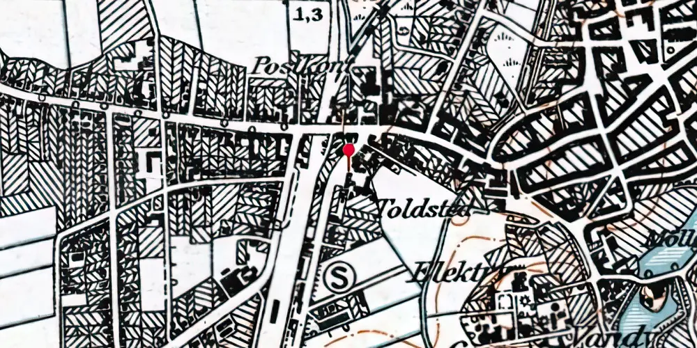 Historisk kort over Tønder Marskbanegård [1887-1890]
