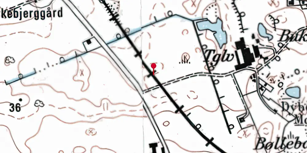 Historisk kort over Troldebakkerne Trinbræt