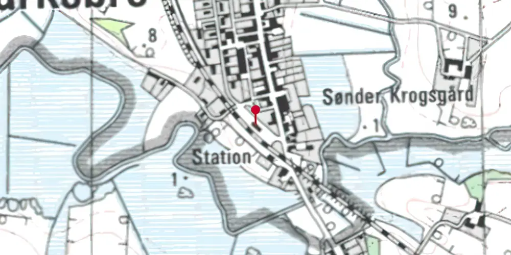 Historisk kort over Bækmarksbro Billetsalgssted [1879-1913]