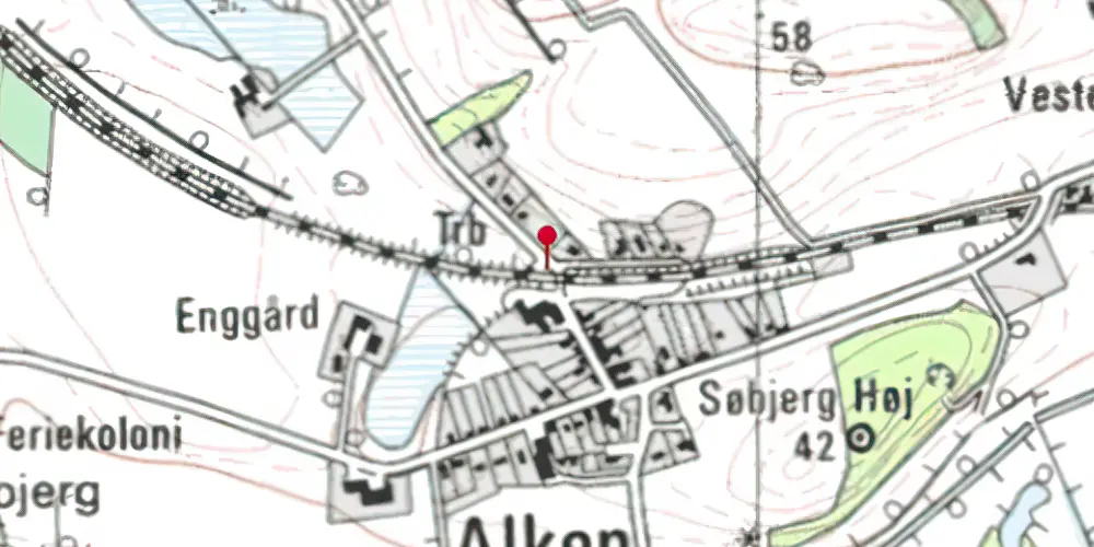 Historisk kort over Alken Station [1871-1903]