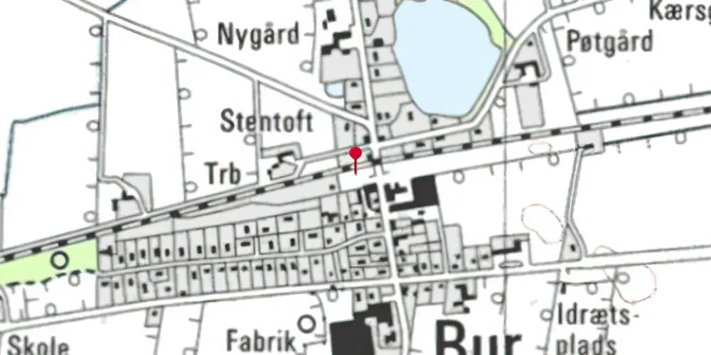 Historisk kort over Bur Station [1909-1970]