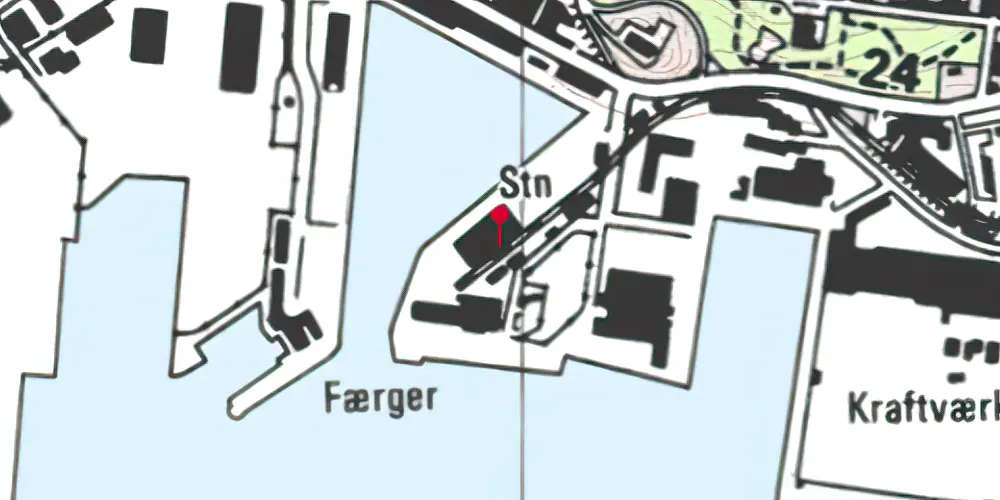 Historisk kort over Esbjerg Havn (Englandsstation) Station