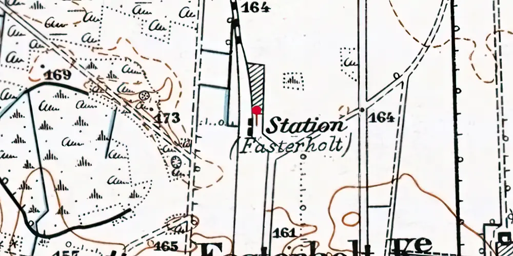 Historisk kort over Fasterholt Station [1914-1972]