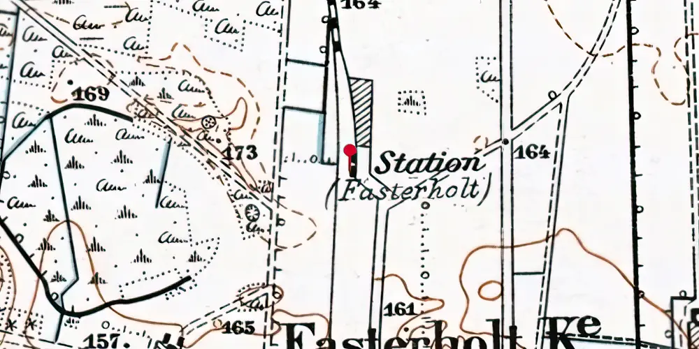 Historisk kort over Fasterholt Teknisk Station