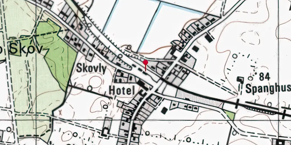 Historisk kort over Gadbjerg Teknisk Station