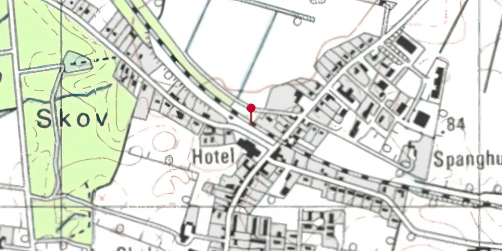 Historisk kort over Gadbjerg Teknisk Station