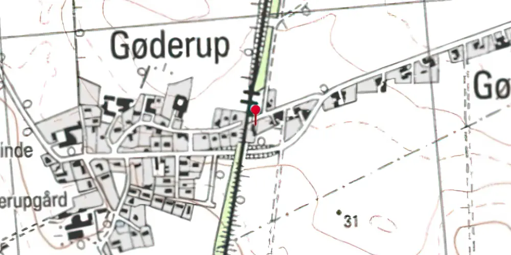 Historisk kort over Gøderup Trinbræt [1929-1947]