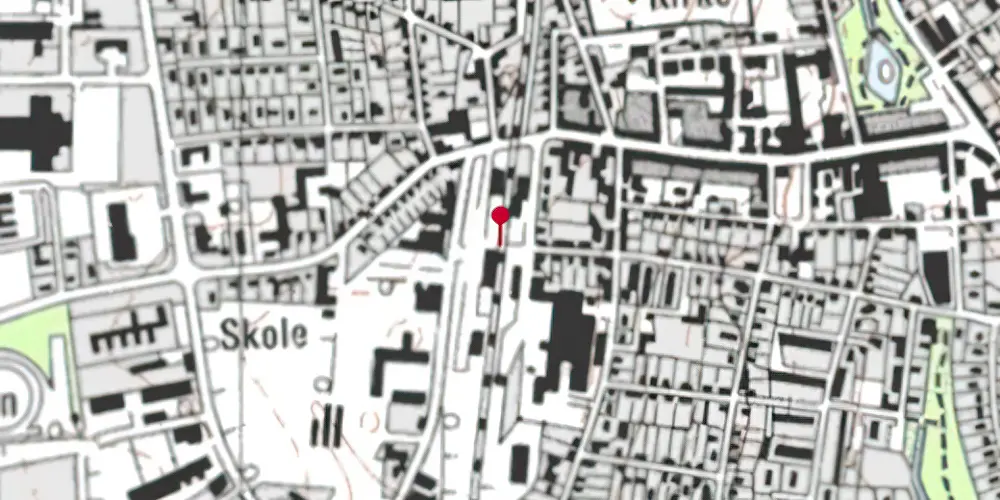 Historisk kort over Aars Privatbanestation Historisk kort over Aars Privatbanestation