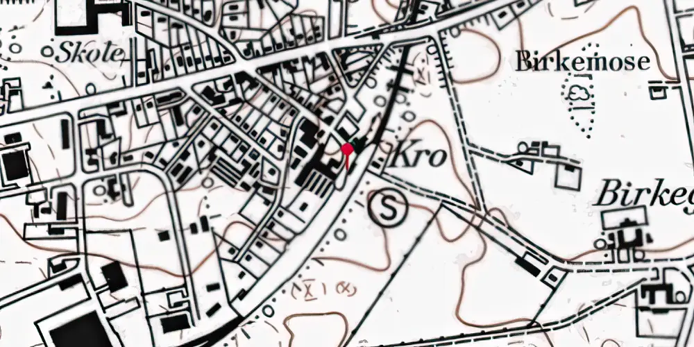 Historisk kort over Hasselager Station [1945-1976]