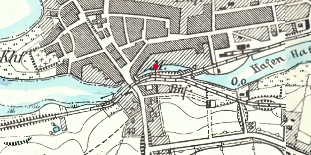 Historisk kort over Haderslev Sønderbro Billetsalgssted [1899-1906]