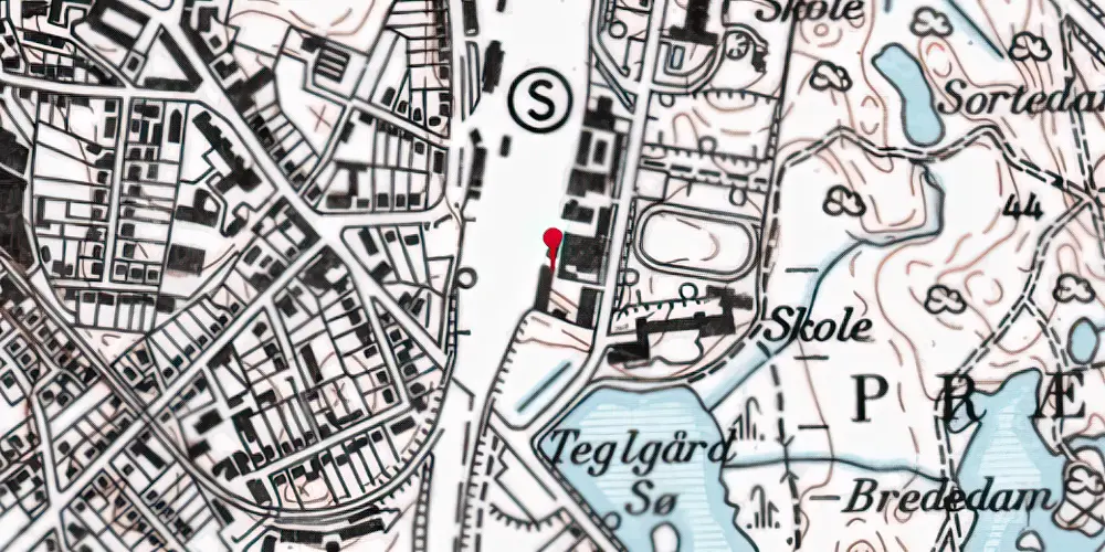 Historisk kort over Hillerød Privatbanestation [1880-1906]