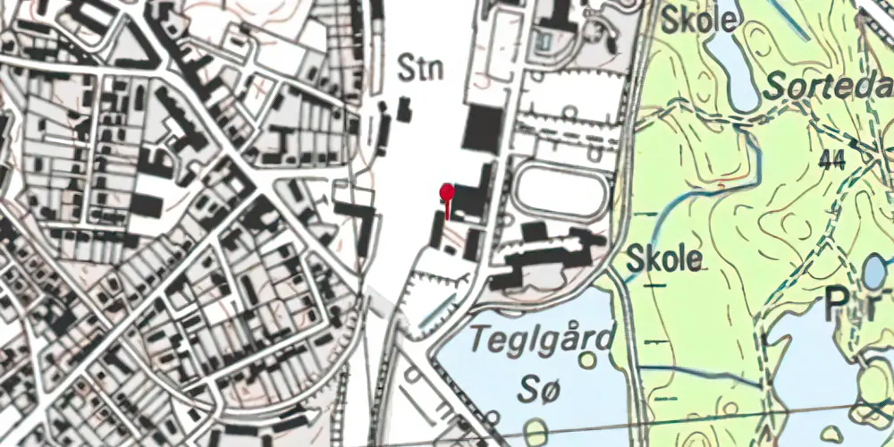 Historisk kort over Hillerød Privatbanestation [1880-1906]