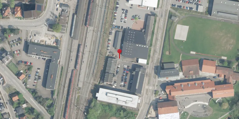 Historisk kort over Hillerød Privatbanestation [1880-1906]