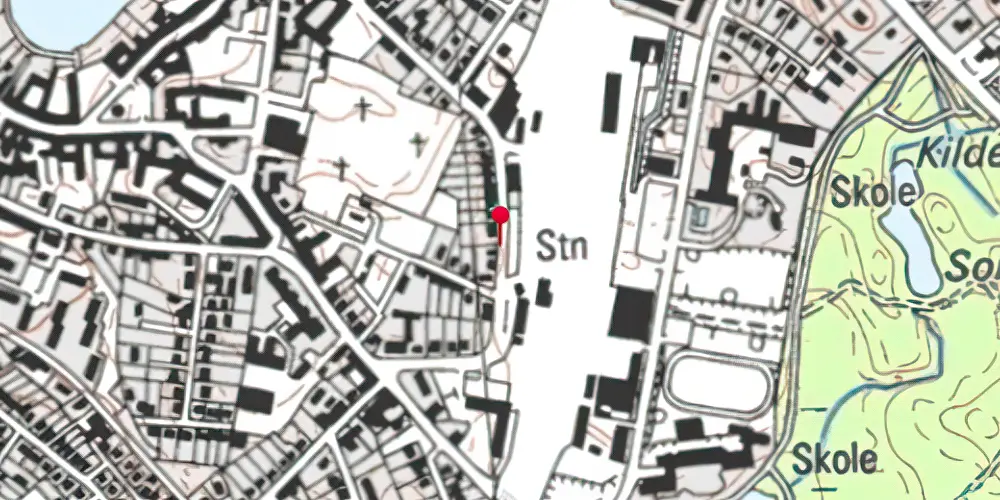 Historisk kort over Hillerød Privatbanestation [1906-1930]