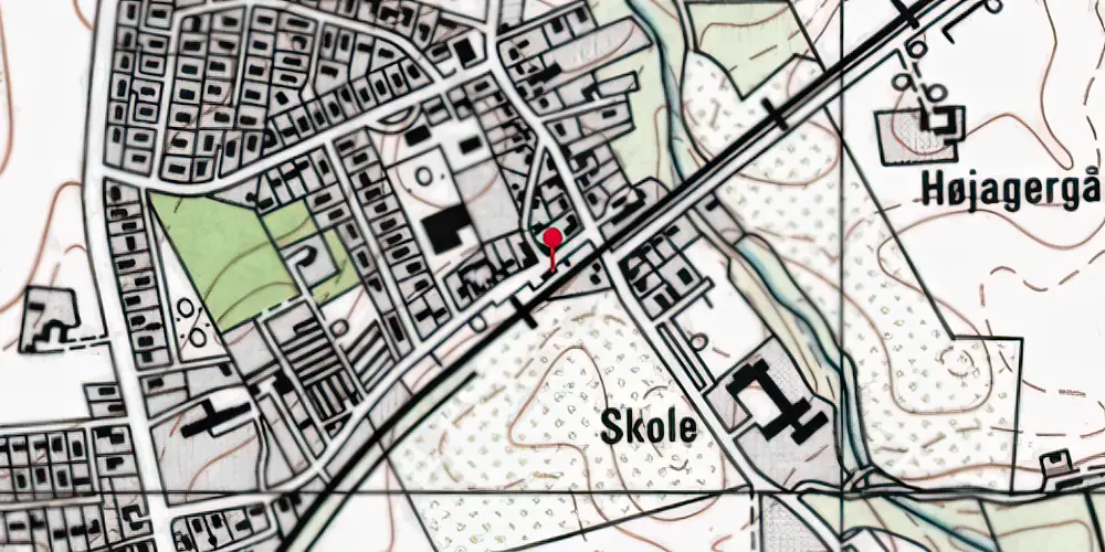 Historisk kort over Hjortshøj Station [1877-1968]