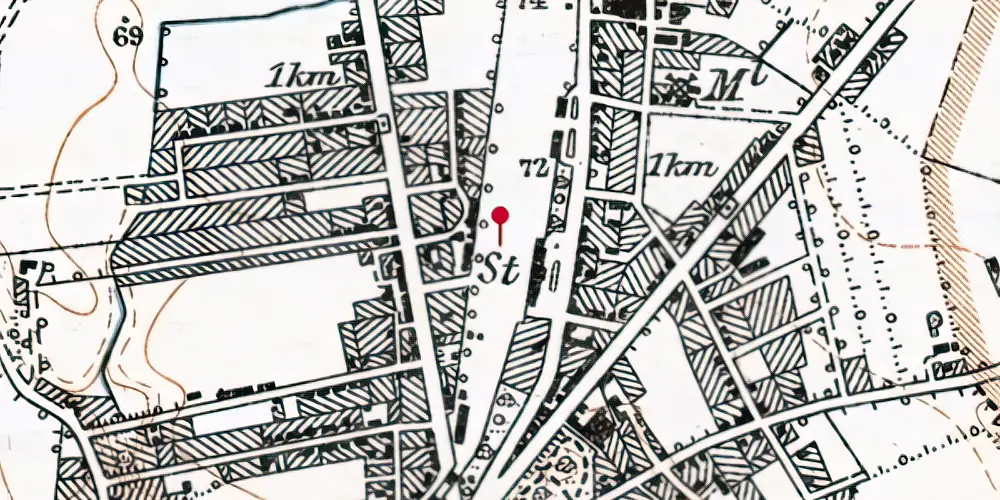 Historisk kort over Holstebro Banegård [1875-1906]