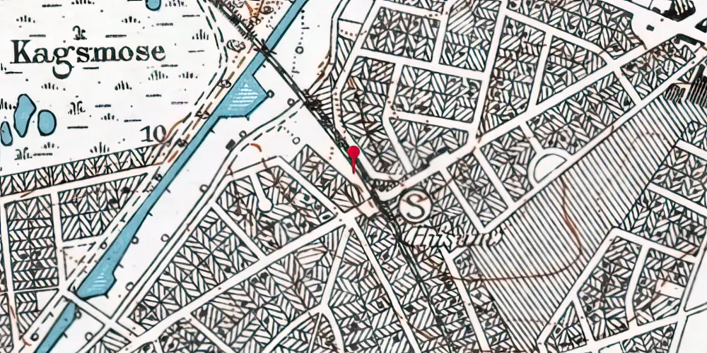 Historisk kort over Husum Billetsalgssted [1880-1944]