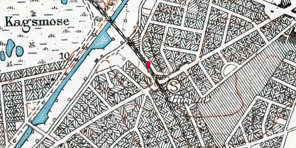 Historisk kort over Husum Station [1944-1949]