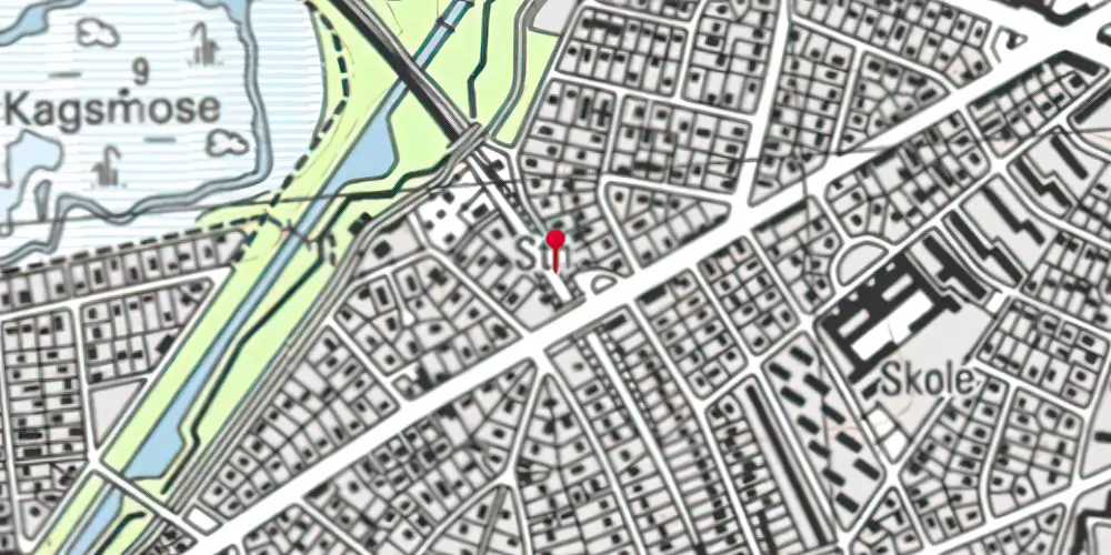 Historisk kort over Husum Station [1944-1949]