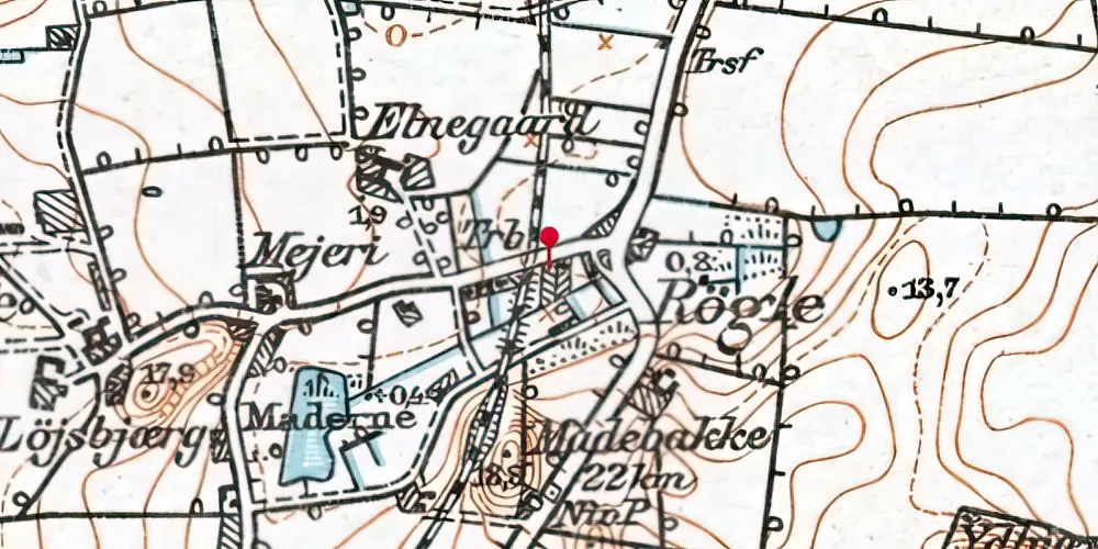 Historisk kort over Røjlevejen Trinbræt Historisk kort over Røjlevejen Trinbræt