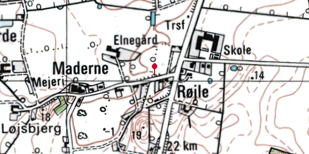 Historisk kort over Røjlevejen Trinbræt Historisk kort over Røjlevejen Trinbræt