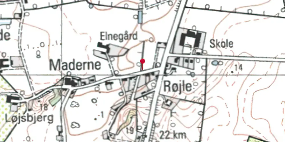 Historisk kort over Røjlevejen Trinbræt Historisk kort over Røjlevejen Trinbræt