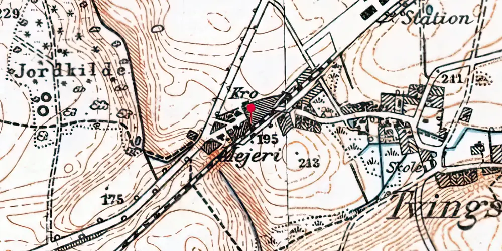 Historisk kort over Tvingstrup Holdeplads [1871-1888]