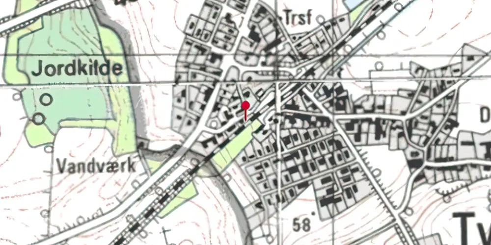 Historisk kort over Tvingstrup Holdeplads [1871-1888]