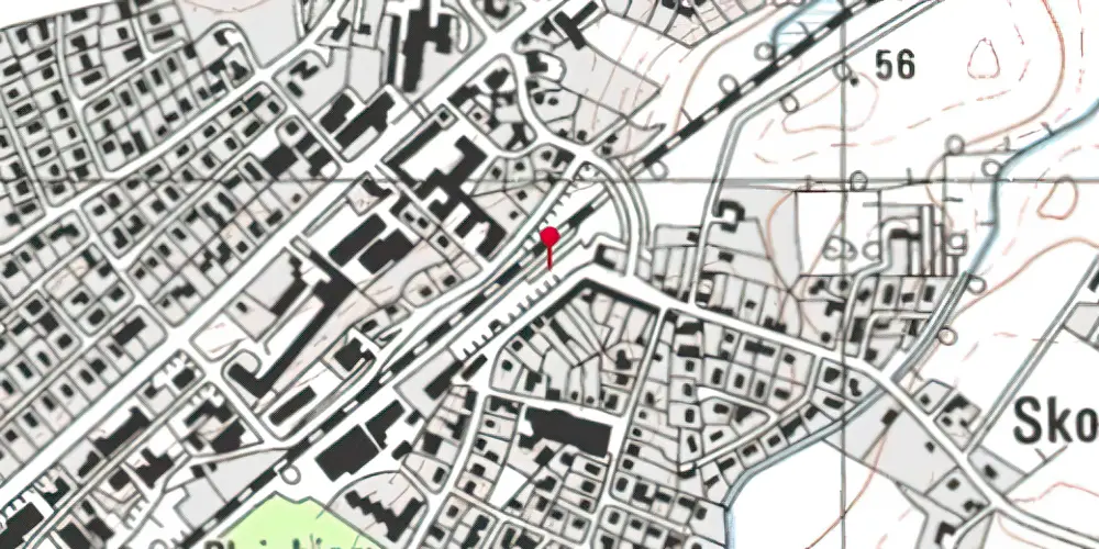 Historisk kort over Hørning Station [1907-1974]