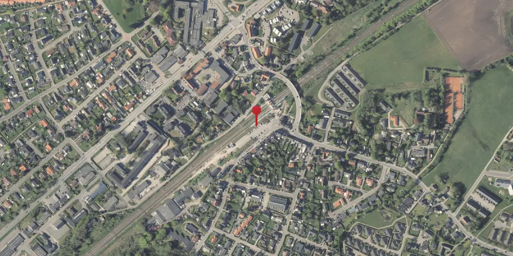 Historisk kort over Hørning Station [1907-1974]