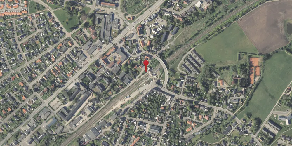 Historisk kort over Hørning Trinbræt [1977-1979]