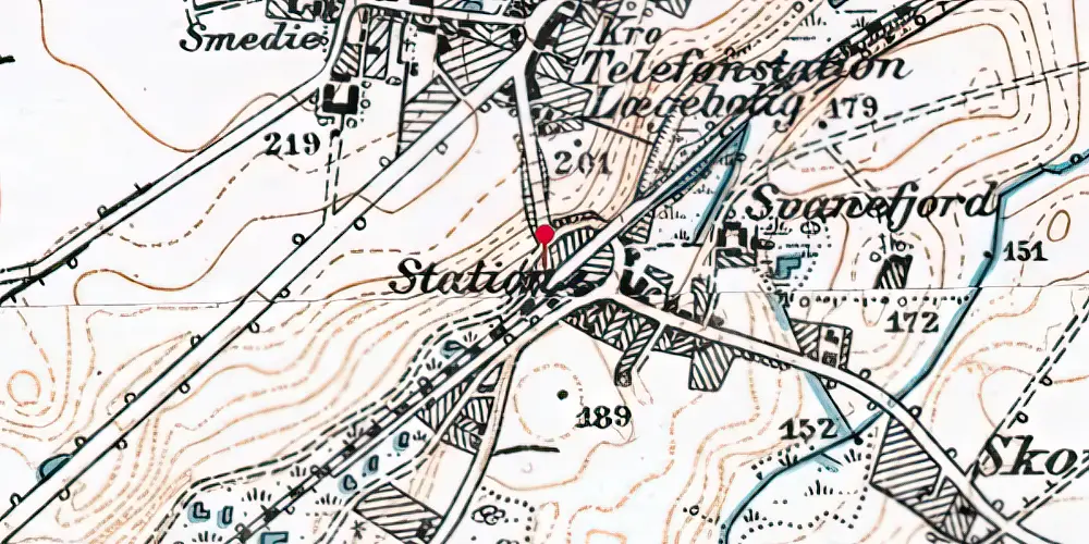 Historisk kort over Hørning Teknisk Station [1979-2003]