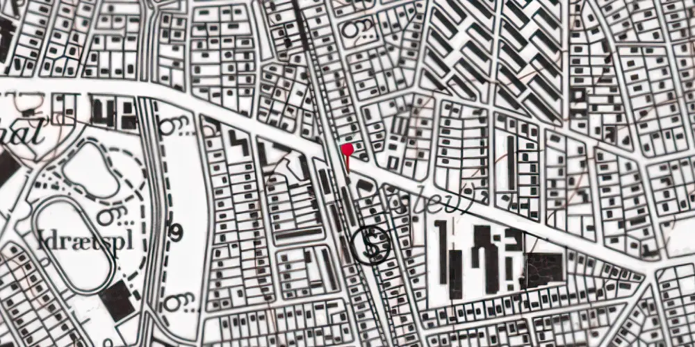 Historisk kort over Islev Station [1942-1965]