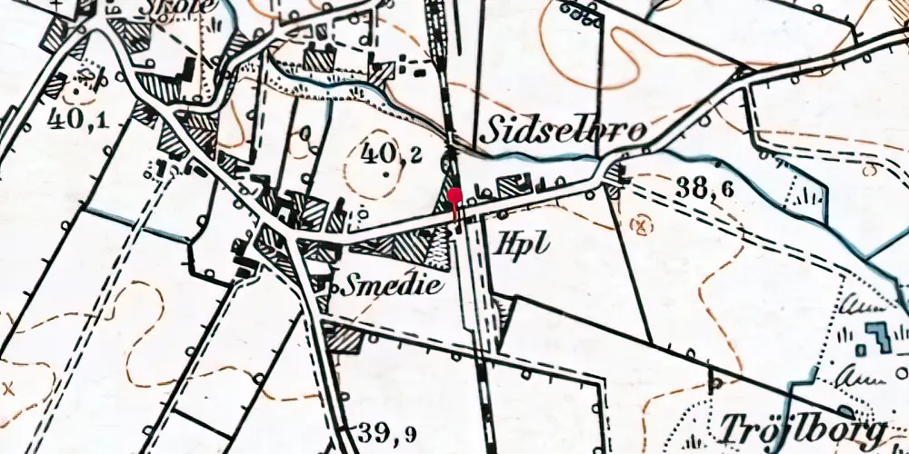 Historisk kort over Jegerup Billetsalgssted [1920-1962]