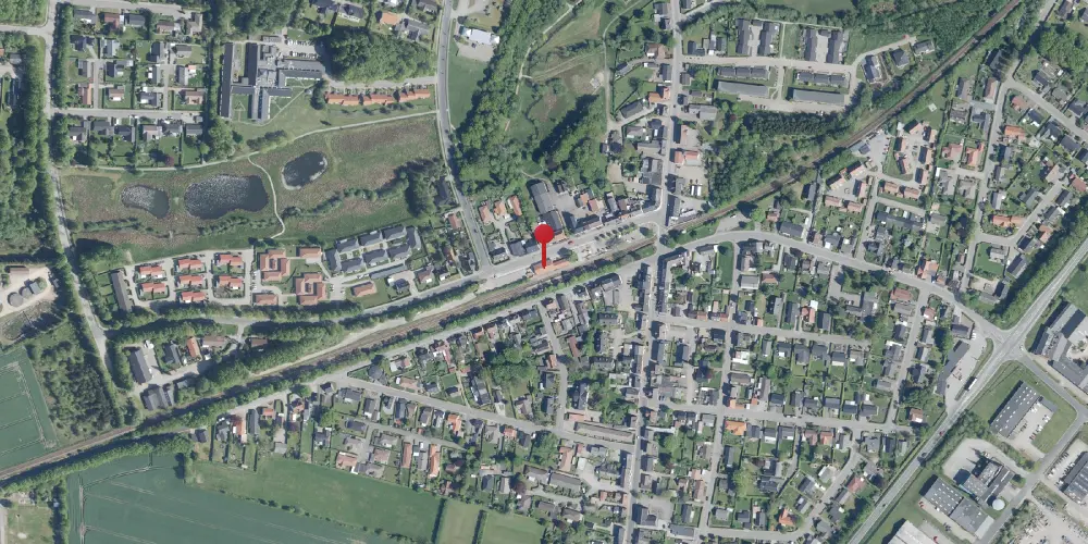 Historisk kort over Kibæk Station [1881-1974]