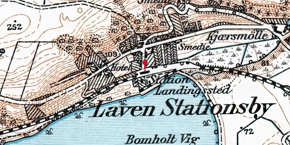 Historisk kort over Laven Station [1871-1968]