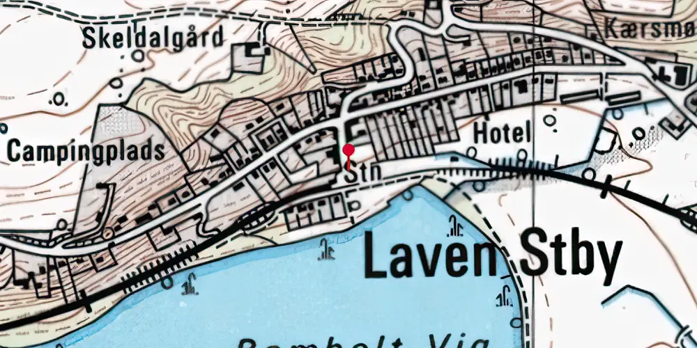 Historisk kort over Laven Station [1871-1968]