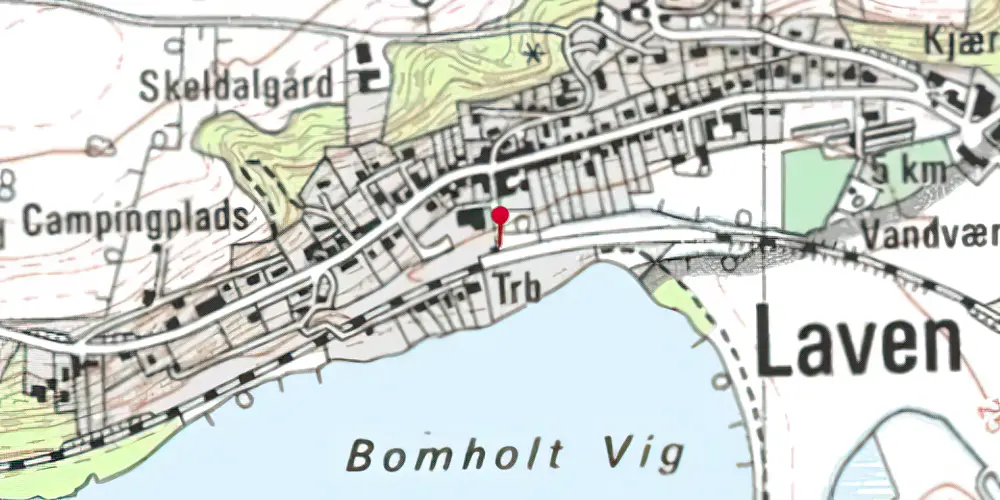 Historisk kort over Laven Station [1871-1968]