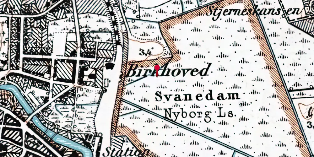 Historisk kort over Nyborg Station Historisk kort over Nyborg Station
