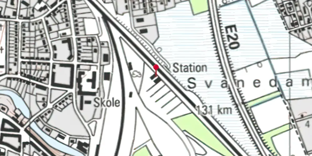 Historisk kort over Nyborg Station Historisk kort over Nyborg Station