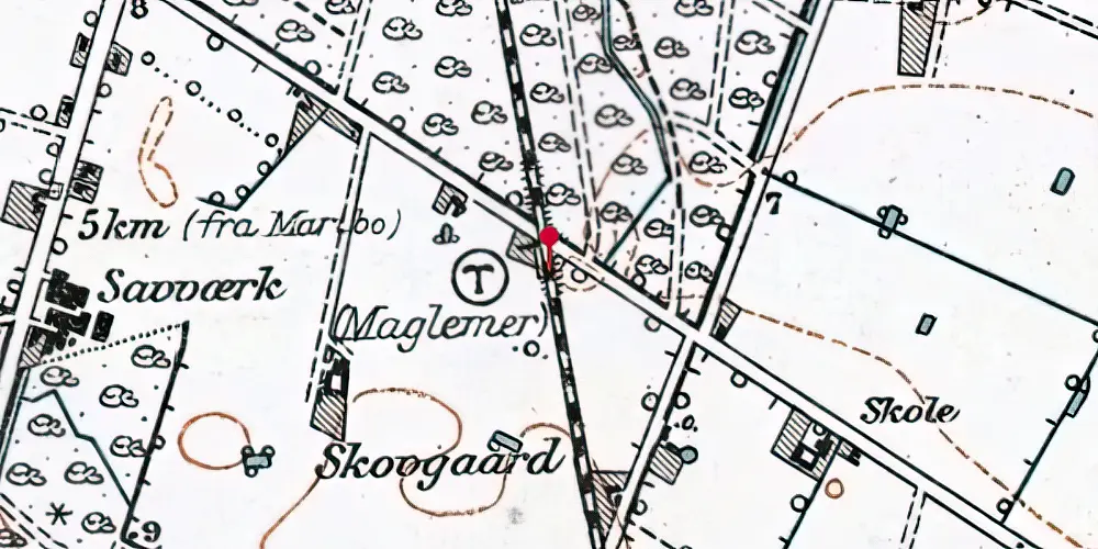 Historisk kort over Maglemer Trinbræt