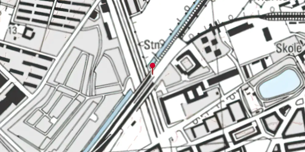 Historisk kort over Lyngbyvejen S-togsstation [1934-1972]