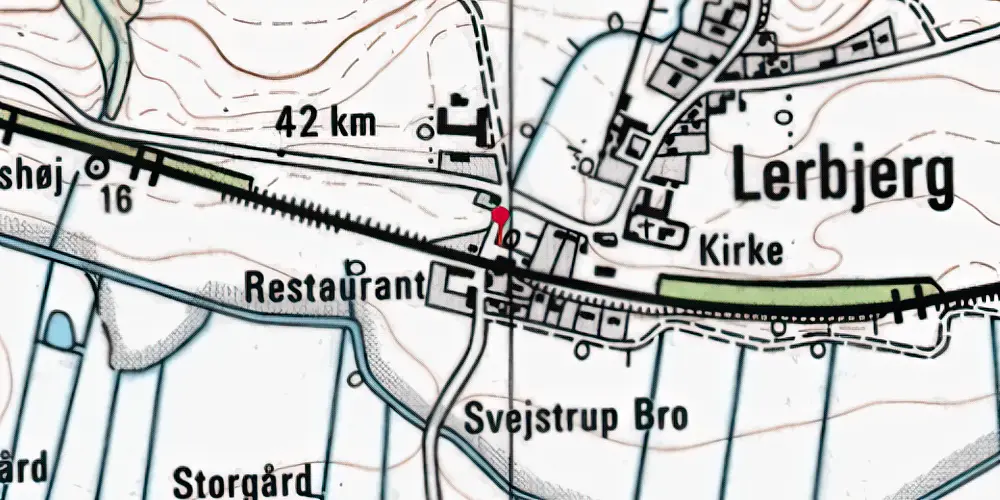 Historisk kort over Lerbjerg Billetsalgssted [1868-1876]