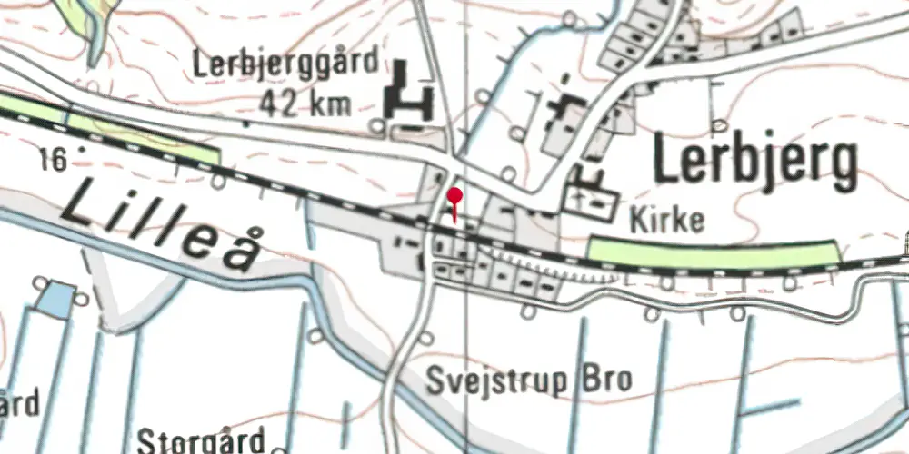 Historisk kort over Lerbjerg Billetsalgssted [1868-1876]